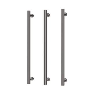 Phoenix 12V Heated Triple Towel Rail Round 800mm - Brushed Carbon - 650-8763-31