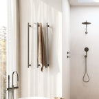 Phoenix 12V Heated Triple Towel Rail Round 800mm - Brushed Carbon - 650-8763-31