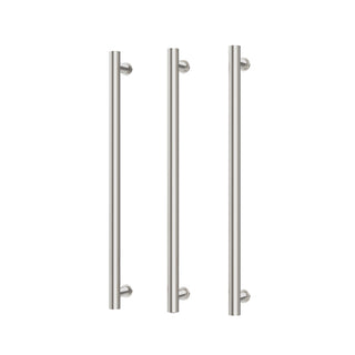 Phoenix 12V Heated Triple Towel Rail Round 800mm - Brushed Nickel - 650-8763-40