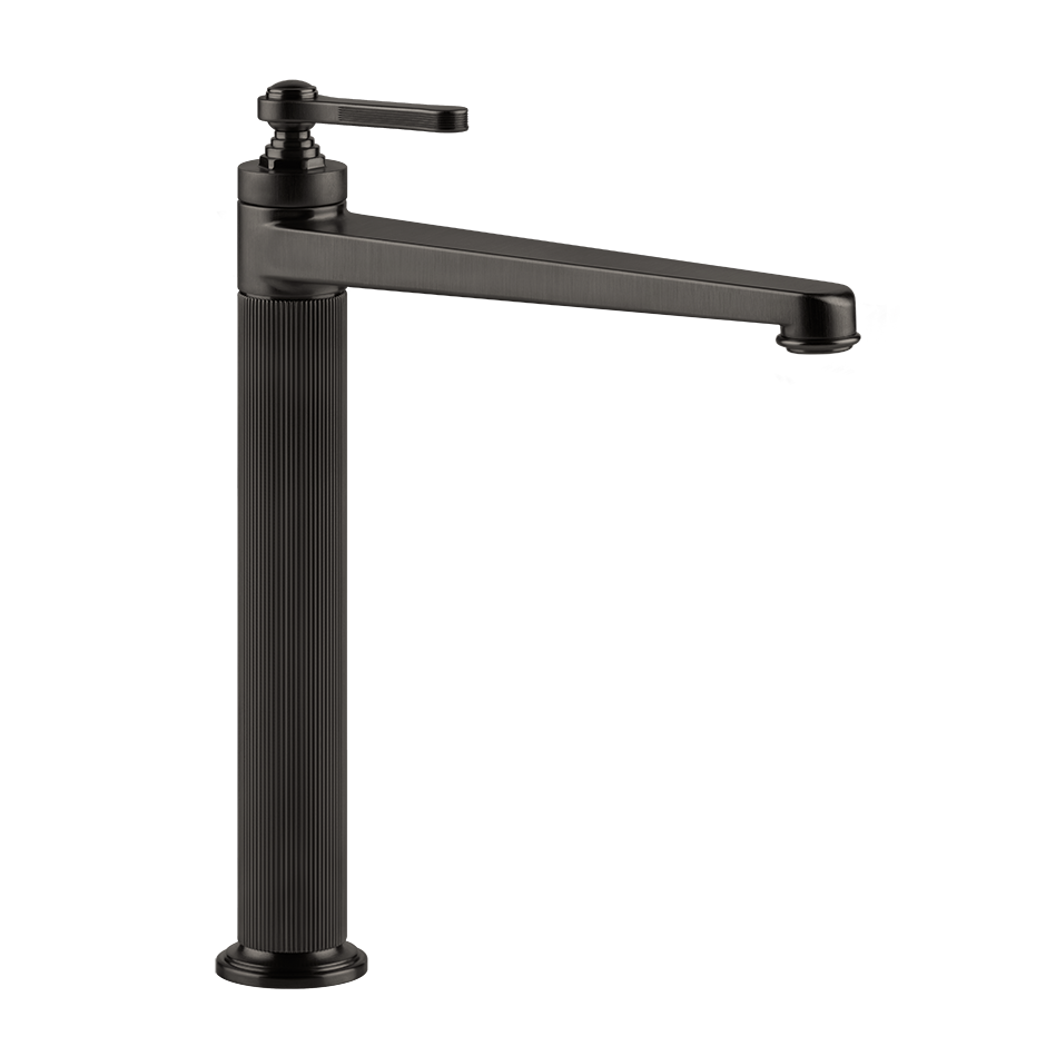 Gessi Venti20 High Basin Mixer without Waste - Black Metal Brushed PVD PF65004-707