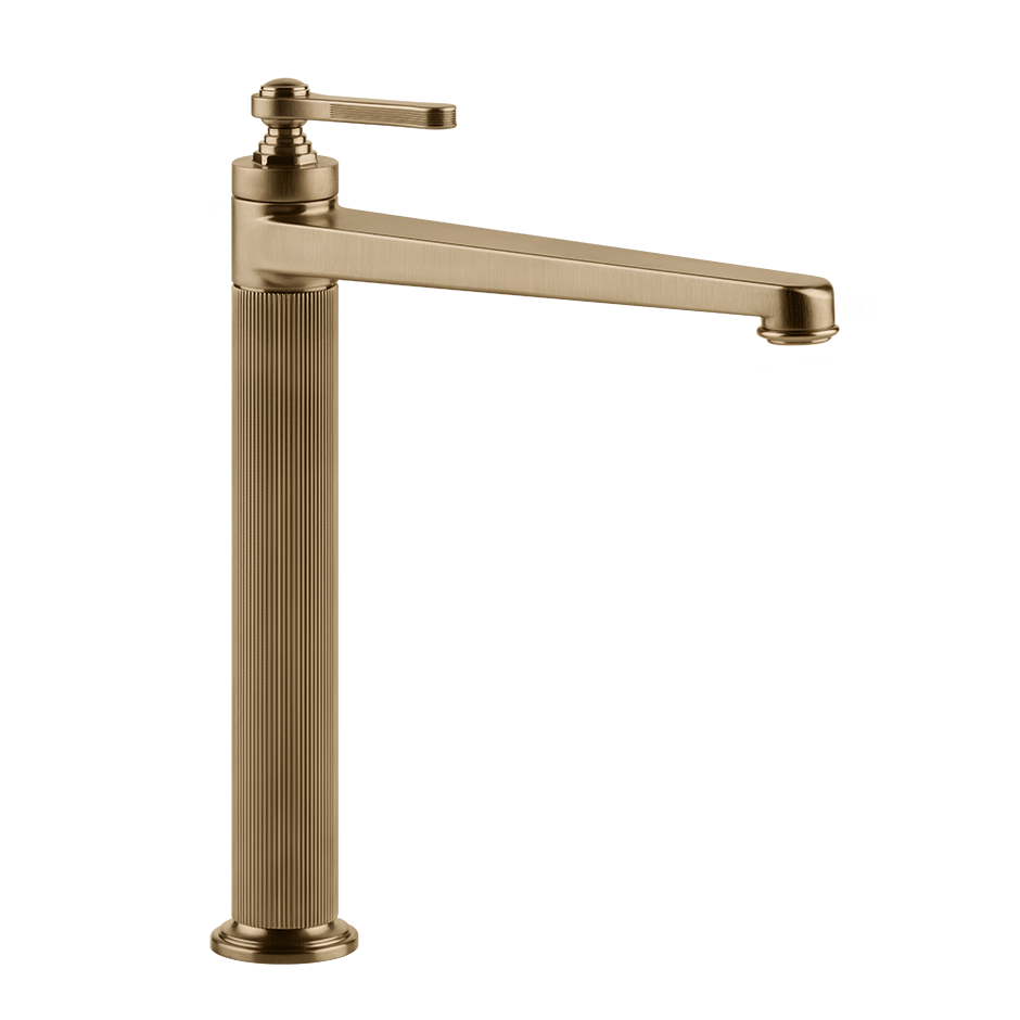 Gessi Venti20 High Basin Mixer without Waste - Warm Bronze Brushed PVD PF65004-726