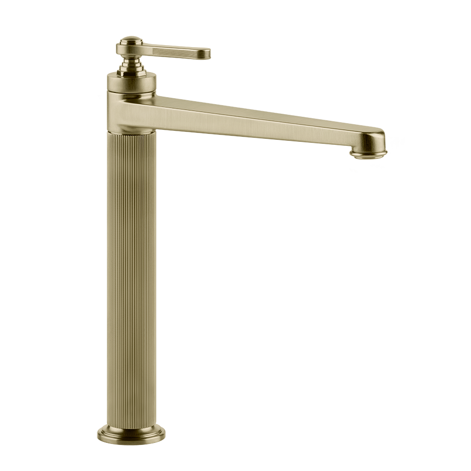 Gessi Venti20 High Basin Mixer without Waste - Brass Brushed PVD PF65004-727