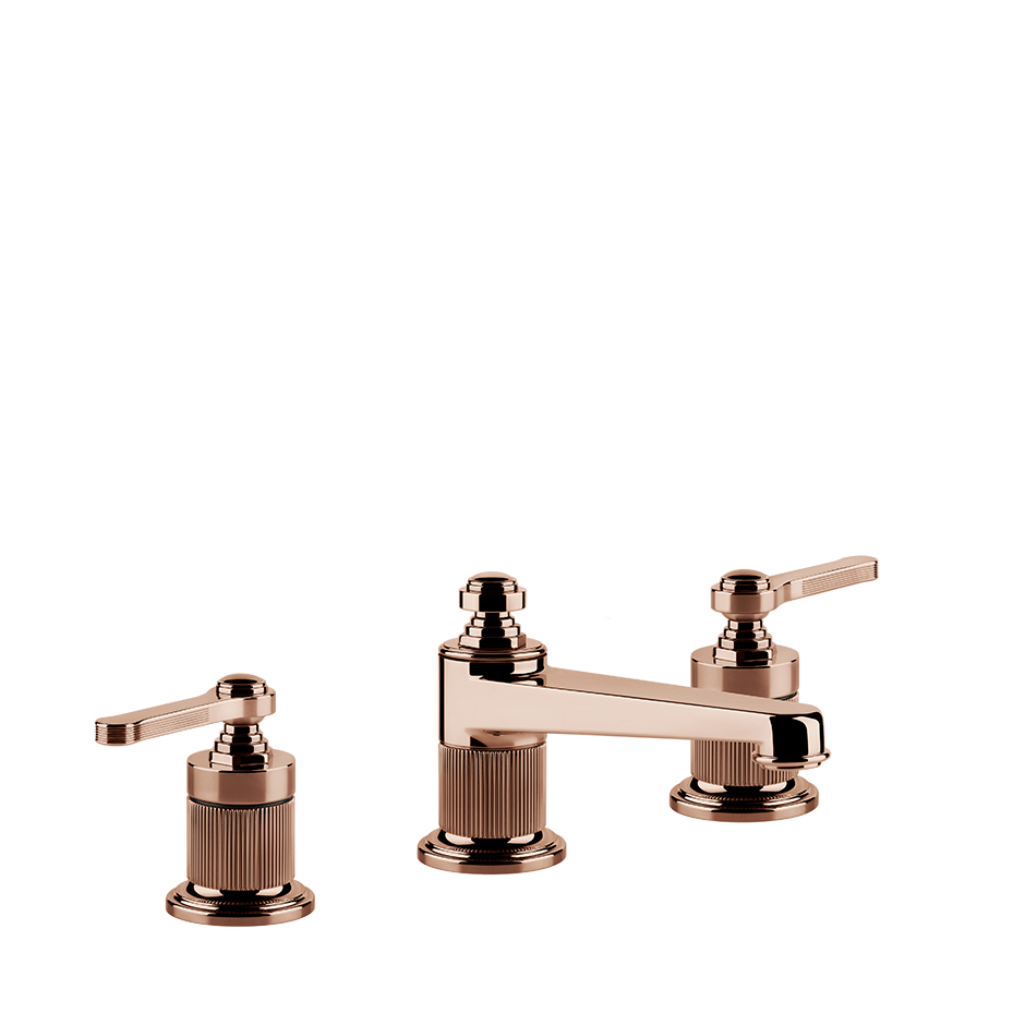 Gessi Venti20 Three Piece Basin Tap Set without Waste - Copper PVD PF65013-030