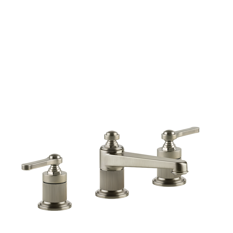 Gessi Venti20 Three Piece Basin Tap Set without Waste - Finox Brushed Nickel PF65013-149