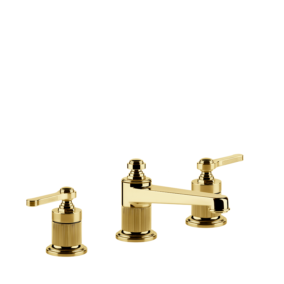 Gessi Venti20 Three Piece Basin Tap Set without Waste - Gold PVD PF65013-246