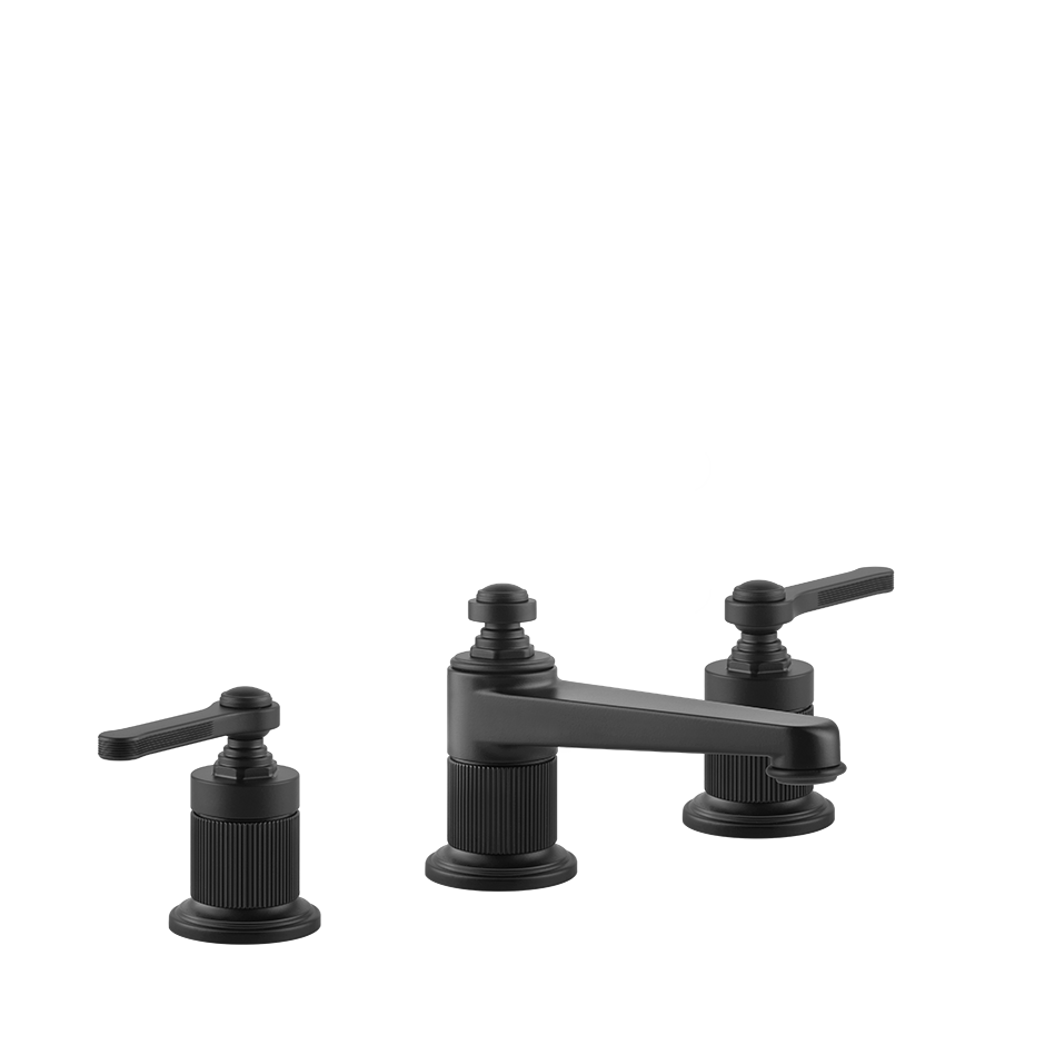 Gessi Venti20 Three Piece Basin Tap Set without Waste - Matte Black PF65013-299