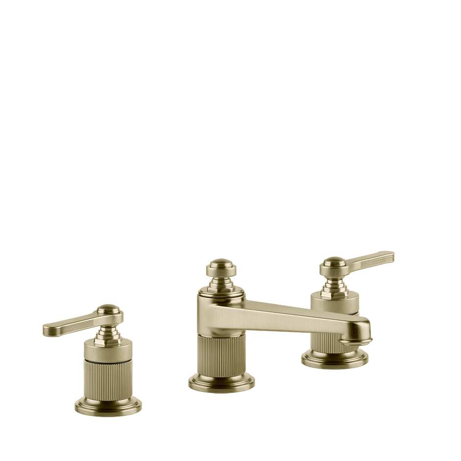 Gessi Venti20 Three Piece Basin Tap Set without Waste - Brass Brushed PVD PF65013-727