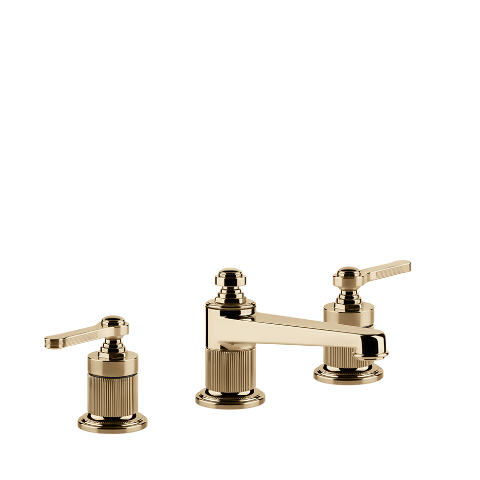 Gessi Venti20 Three Piece Basin Tap Set without Waste - Warm Bronze PVD PF65013-735