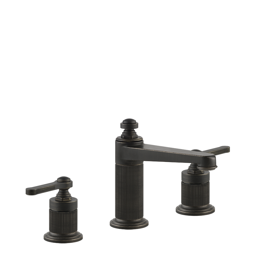 Gessi Venti20 Medium Three Piece Basin Tap Set without Waste - Aged Bronze PF65014-187