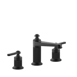 Gessi Venti20 Medium Three Piece Basin Tap Set without Waste - Matte Black PF65014-299