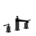 Gessi Venti20 Medium Three Piece Basin Tap Set without Waste - Black Metal PVD PF65014-706