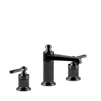 Gessi Venti20 Medium Three Piece Basin Tap Set without Waste - Black Metal PVD PF65014-706