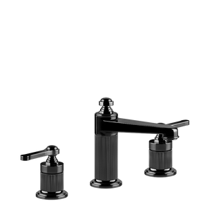 Gessi Venti20 Medium Three Piece Basin Tap Set without Waste - Black Metal PVD PF65014-706