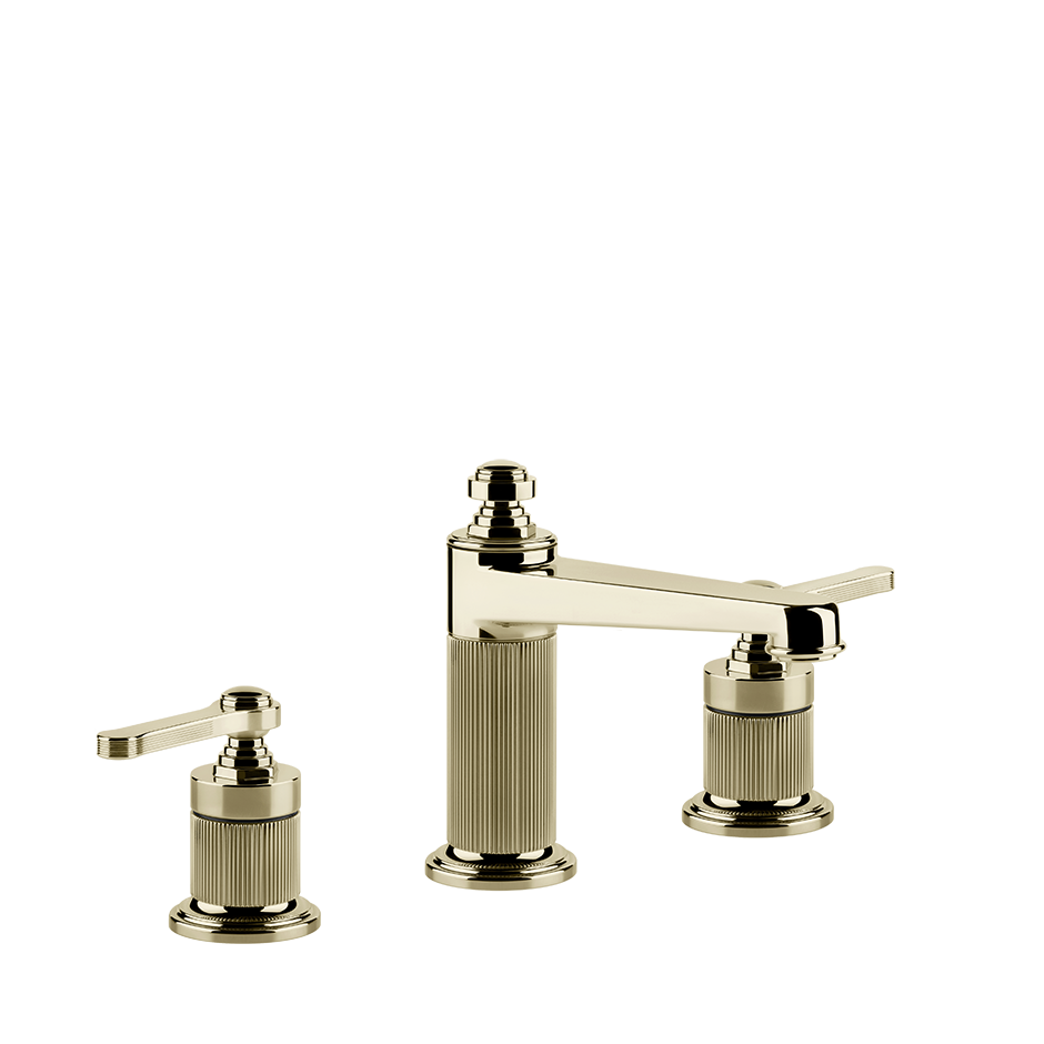 Gessi Venti20 Medium Three Piece Basin Tap Set without Waste - Brass PVD PF65014-710