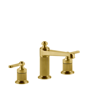 Gessi Venti20 Medium Three Piece Basin Tap Set without Waste - Gold Brushed PVD PF65014-716