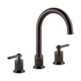 Gessi Venti20 Three Piece Basin Tap Set with Umbrella Spout (No Waste) - Black Metal Br. PVD PF65016-707