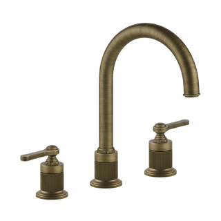 Gessi Venti20 Three Piece Basin Tap Set with Umbrella Spout (No Waste) - Antique Brass PF65016-713
