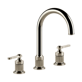 Gessi Venti20 Three Piece Basin Tap Set with Umbrella Spout (No Waste) - Nickel PVD PF65016-720