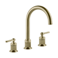 Gessi Venti20 Three Piece Basin Tap Set with Umbrella Spout (No Waste) - Brass Brushed PVD PF65016-727