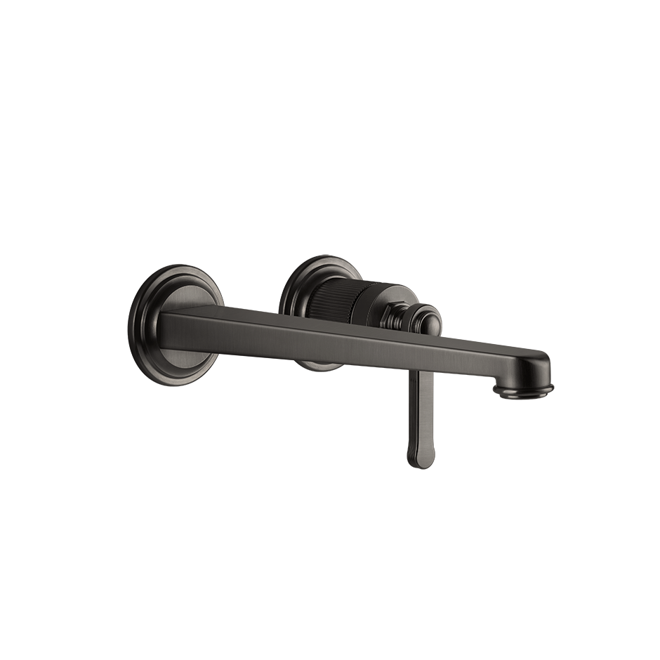 Gessi Venti20 Wall Basin Mixer Set (Requires Internal Body) - Black Metal Brushed PVD PF65088-707