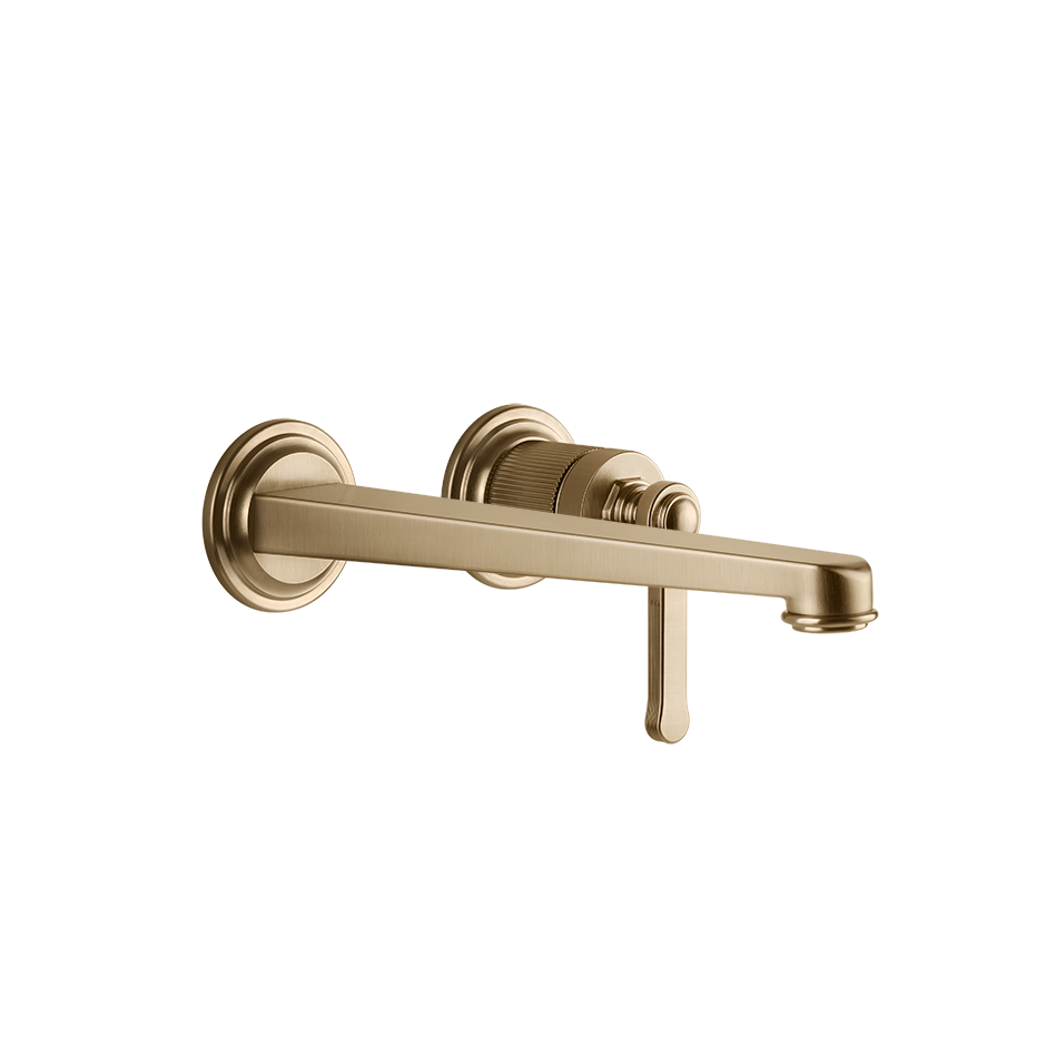 Gessi Venti20 Wall Basin Mixer Set (Requires Internal Body) - Warm Bronze Brushed PVD PF65088-726