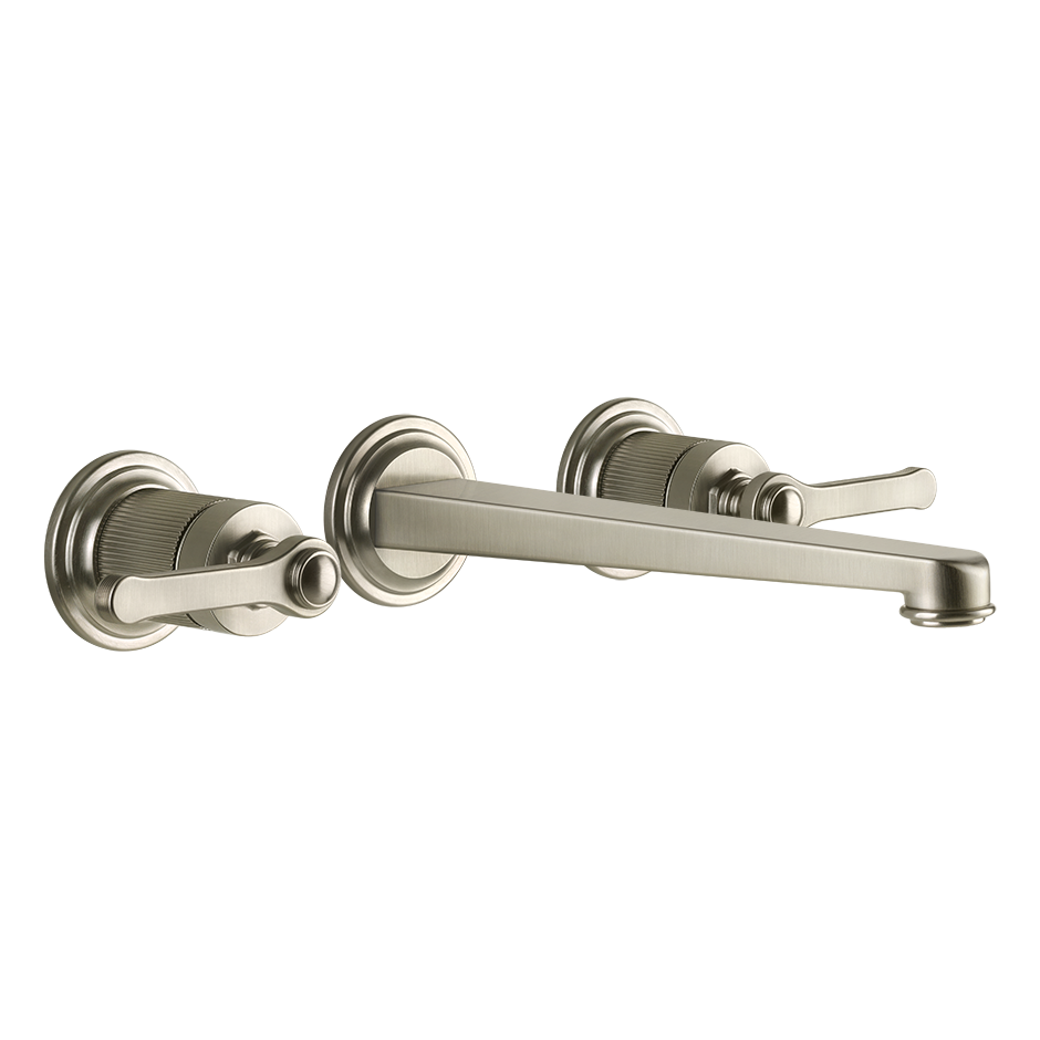 Gessi Venti20 Wall Basin Tap Set (Requires Internal Body) - Finox Brushed Nickel PF65090-149