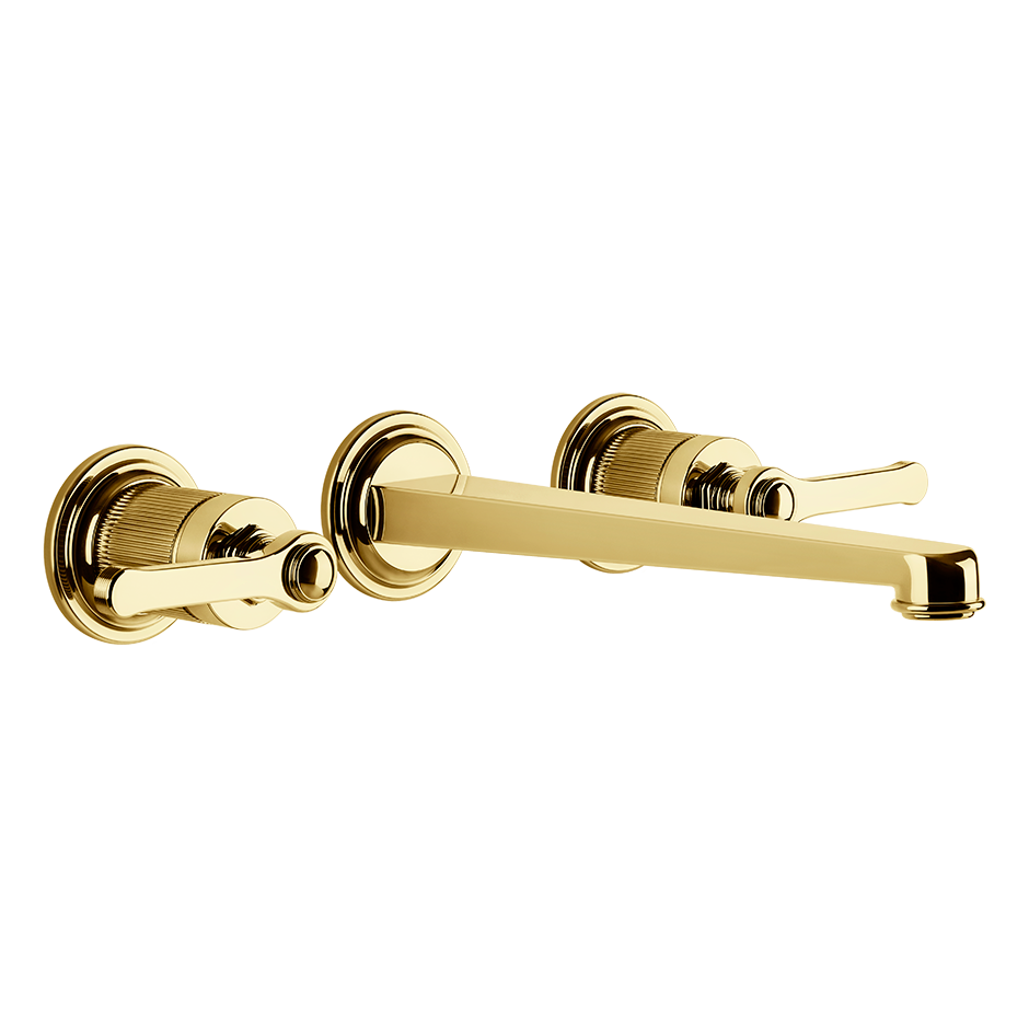 Gessi Venti20 Wall Basin Tap Set (Requires Internal Body) - Gold PVD PF65090-246
