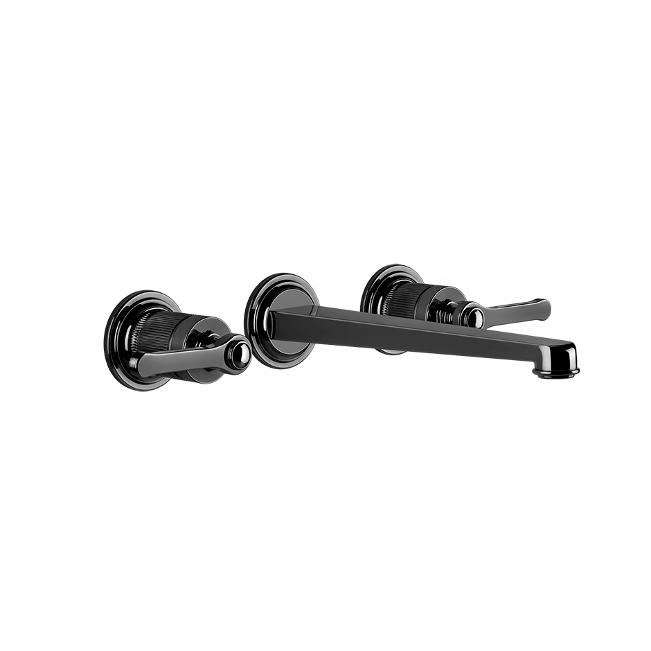 Gessi Venti20 Wall Basin Tap Set (Requires Internal Body) - Black Metal PVD PF65090-706