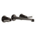 Gessi Venti20 Wall Basin Tap Set (Requires Internal Body) - Black Metal Brushed PVD PF65090-707