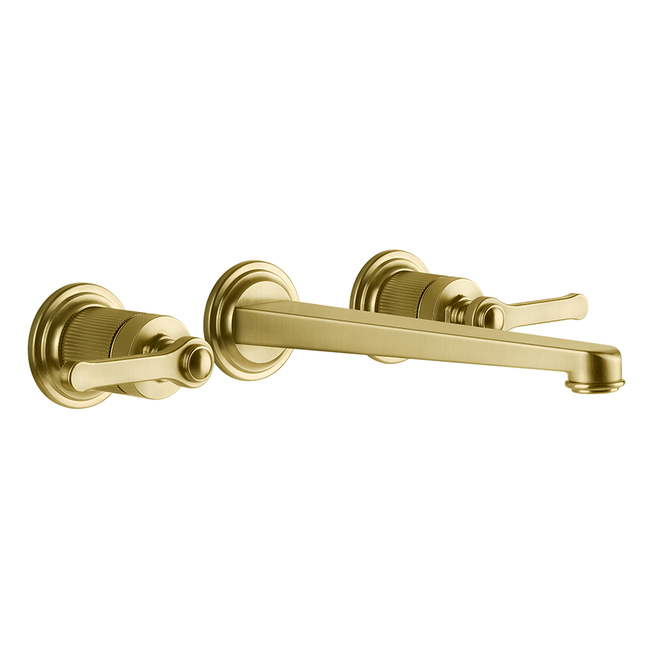 Gessi Venti20 Wall Basin Tap Set (Requires Internal Body) - Gold Brushed PVD PF65090-716