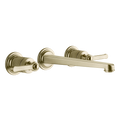 Gessi Venti20 Wall Basin Tap Set (Requires Internal Body) - Brass Brushed PVD PF65090-727