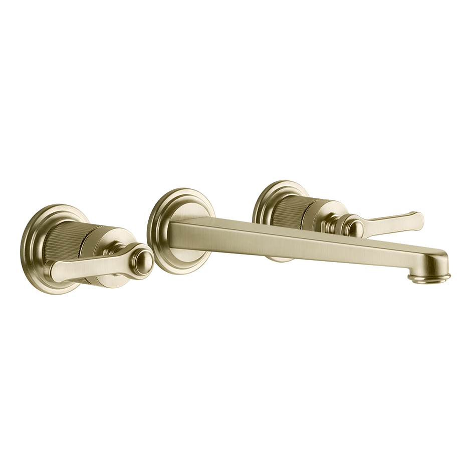 Gessi Venti20 Wall Basin Tap Set (Requires Internal Body) - Brass Brushed PVD PF65090-727