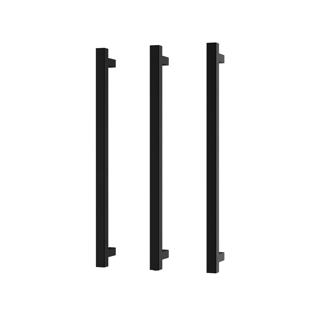 Phoenix 12V Heated Triple Towel Rail Square 600mm - Matte Black - 651-8762-10