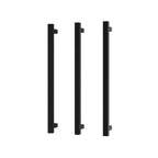 Phoenix 12V Heated Triple Towel Rail Square 600mm - Matte Black - 651-8762-10