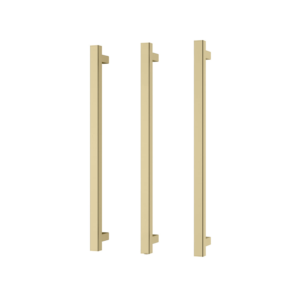 Phoenix 12V Heated Triple Towel Rail Square 600mm - Brushed Gold - 651-8762-12