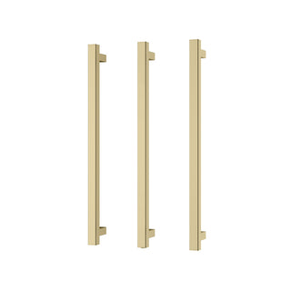 Phoenix 12V Heated Triple Towel Rail Square 600mm - Brushed Gold - 651-8762-12