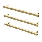 Phoenix 12V Heated Triple Towel Rail Square 600mm - Brushed Gold - 651-8762-12