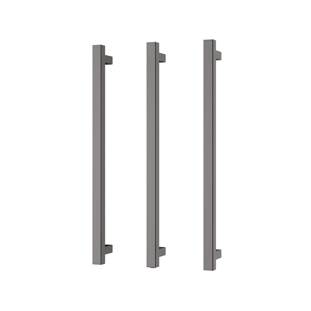 Phoenix 12V Heated Triple Towel Rail Square 600mm - Brushed Carbon - 651-8762-31