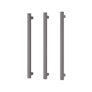Phoenix 12V Heated Triple Towel Rail Square 600mm - Brushed Carbon - 651-8762-31