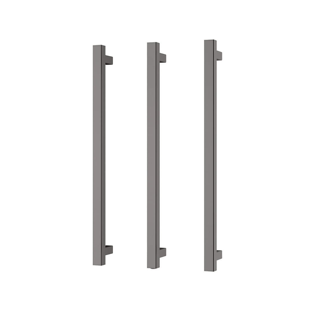 Phoenix 12V Heated Triple Towel Rail Square 600mm - Brushed Carbon - 651-8762-31