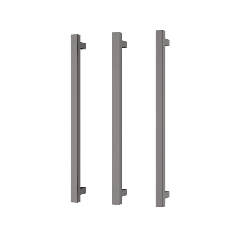 Phoenix Heated Triple Towel Rail Square 600mm - Brushed Carbon