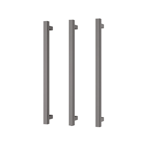 Phoenix Heated Triple Towel Rail Square 600mm - Brushed Carbon