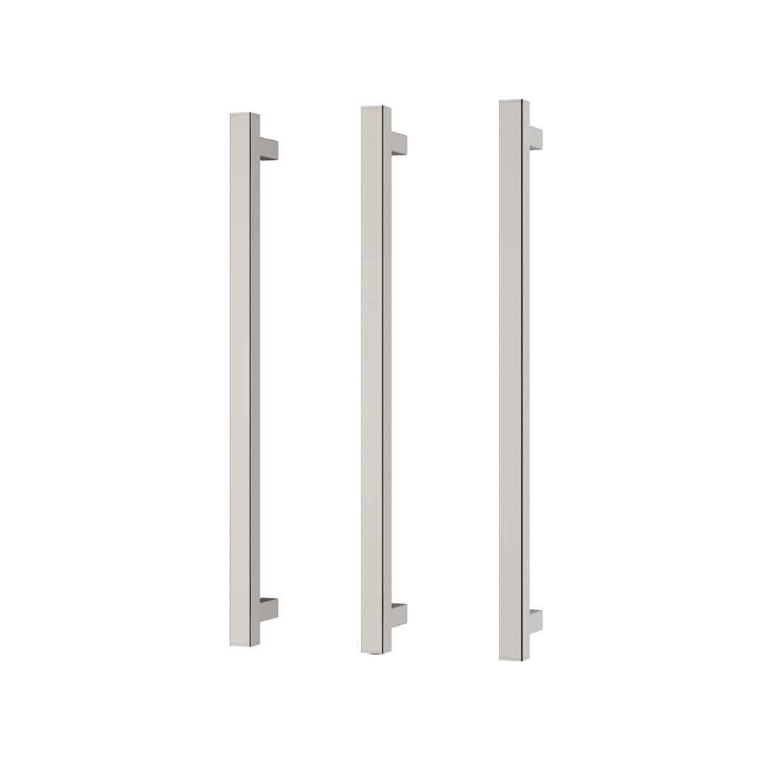 Phoenix 12V Heated Triple Towel Rail Square 600mm - Brushed Nickel - 651-8762-40