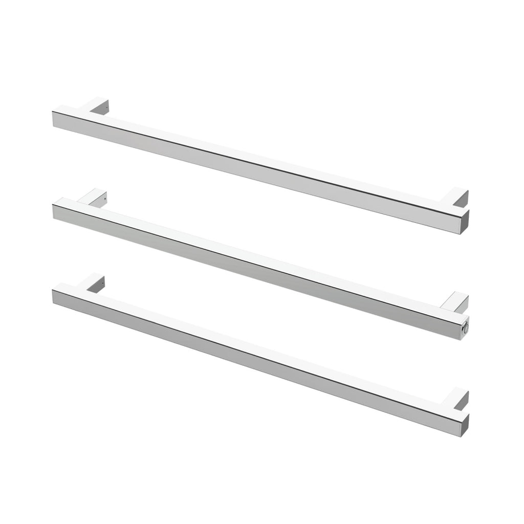 Phoenix 12V Heated Triple Towel Rail Square 800mm - Chrome - 651-8763-00