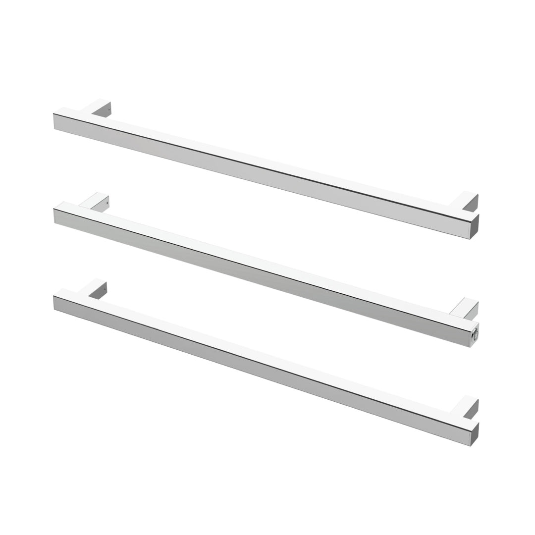 Phoenix 12V Heated Triple Towel Rail Square 800mm - Chrome - 651-8763-00