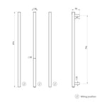 Phoenix 12V Heated Triple Towel Rail Square 800mm - Brushed Carbon - 651-8763-31