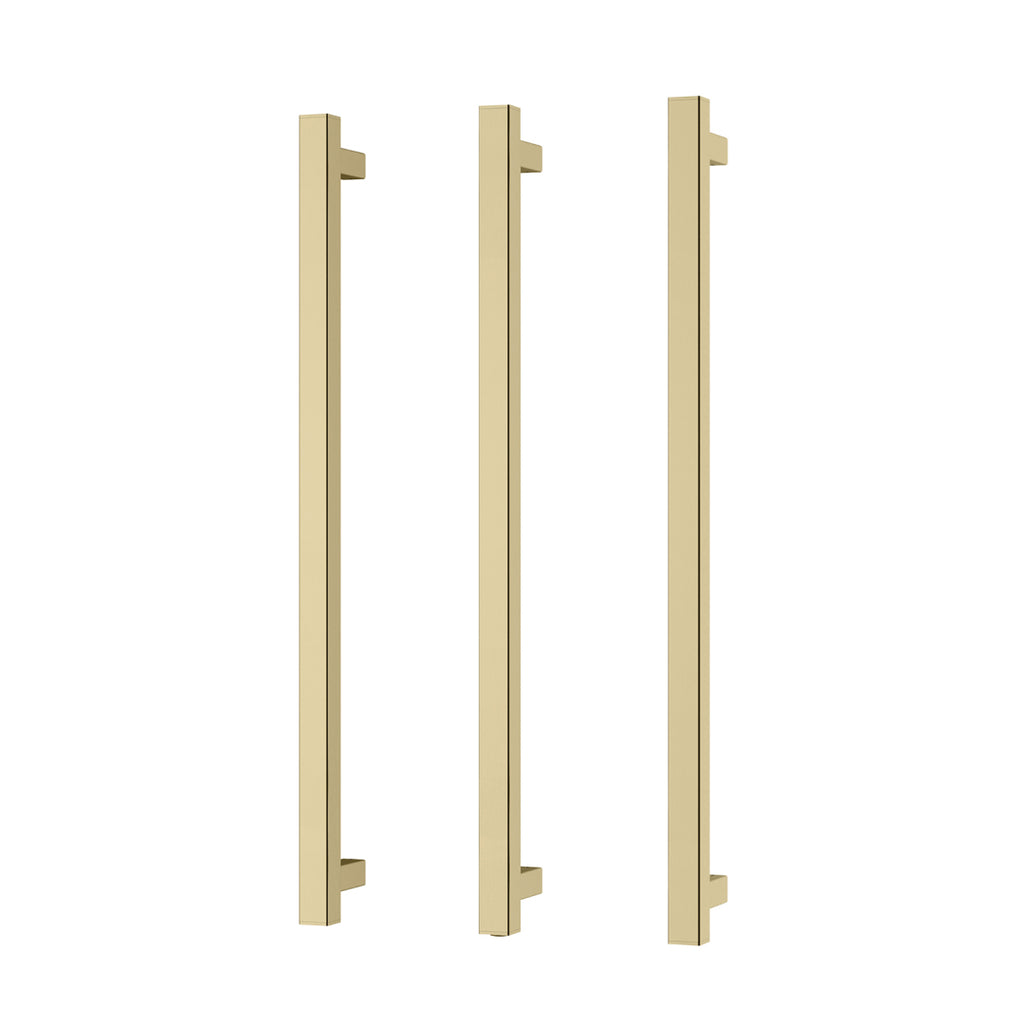 Phoenix 12V Heated Triple Towel Rail Square 800mm - Brushed Gold - 651-8763-12