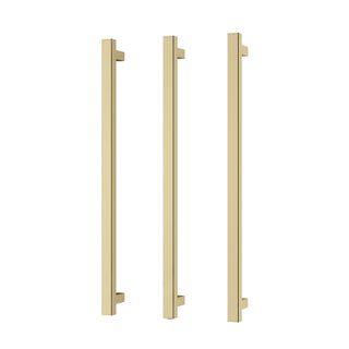 Phoenix 12V Heated Triple Towel Rail Square 800mm - Brushed Gold - 651-8763-12