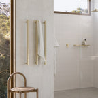 Phoenix 12V Heated Triple Towel Rail Square 800mm - Brushed Gold - 651-8763-12