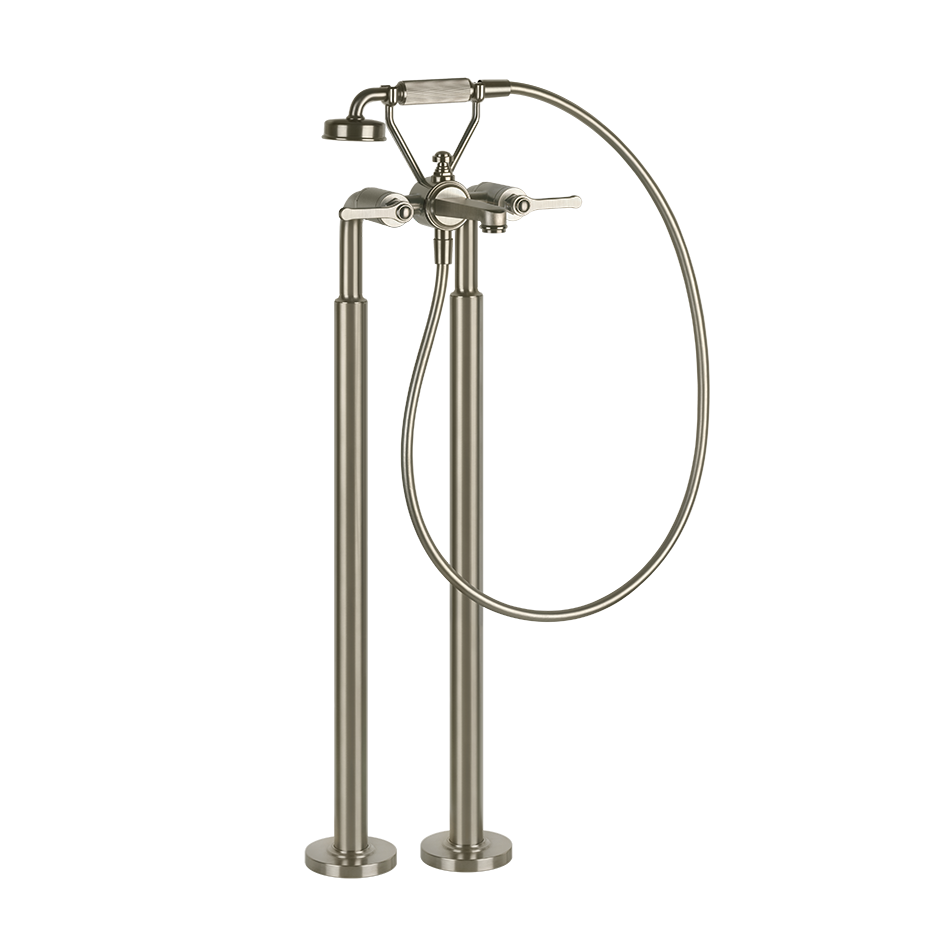 Gessi Venti20 Freestanding Bath Filler (Requires Internal Body) - Finox Brushed Nickel PF65128-149